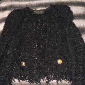 Balmain Fringe Black & Silver Jacket AWESOME